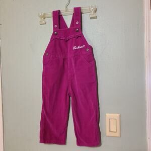 Carhartt‎ Little Girls Toddlers Ruffle Corduroy One Piece Adjustable Overalls 2T